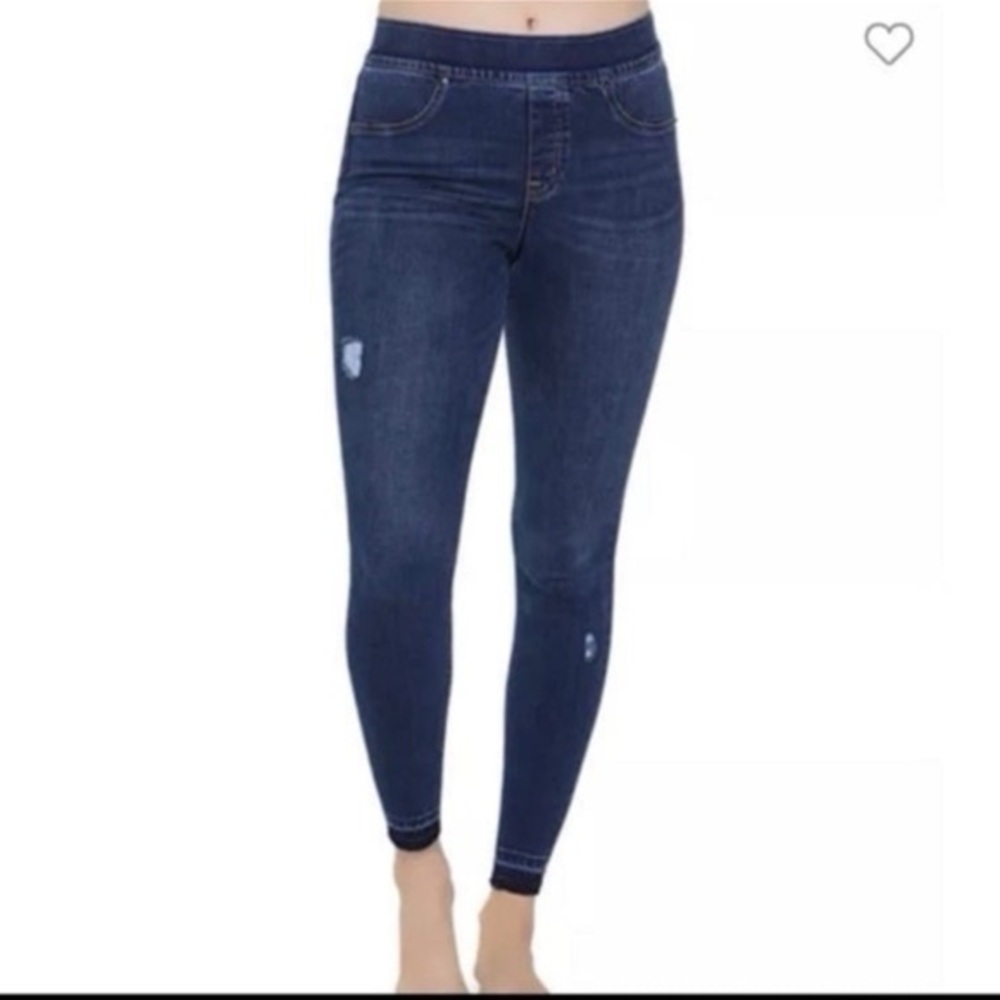 SPANX Distressed Denim Skinny Jean Leggings‎ Size Small